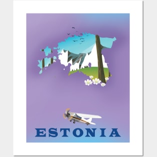 Estonia Travel map poster Posters and Art